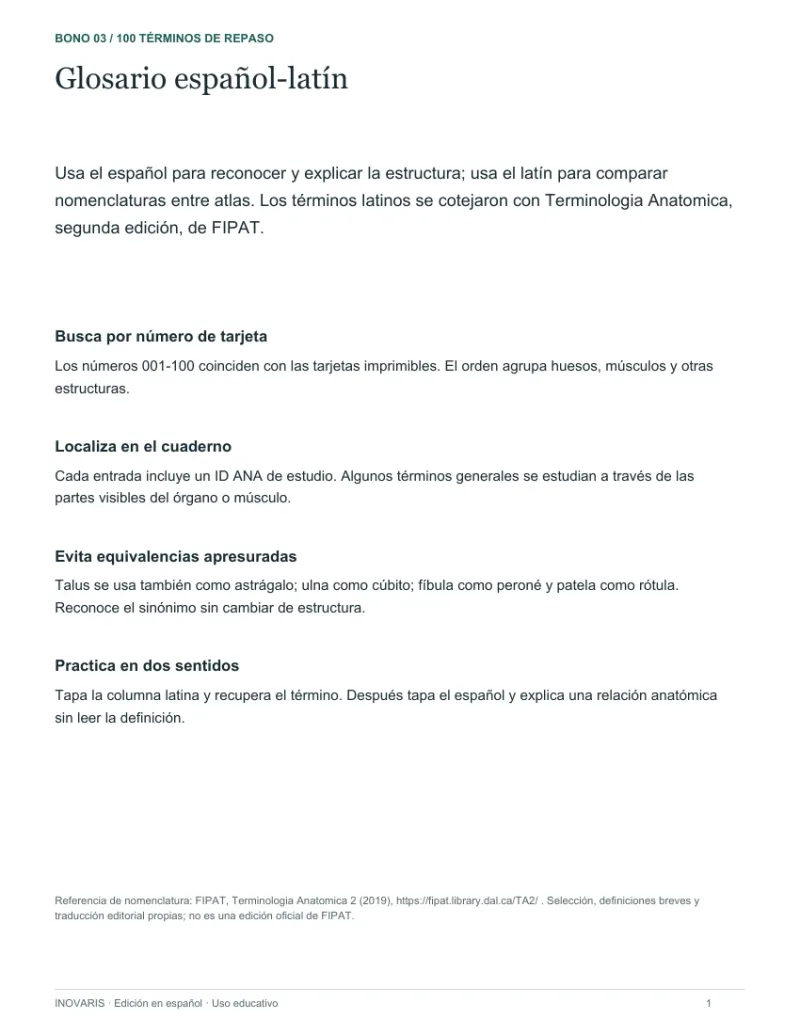Glosario español–latín
